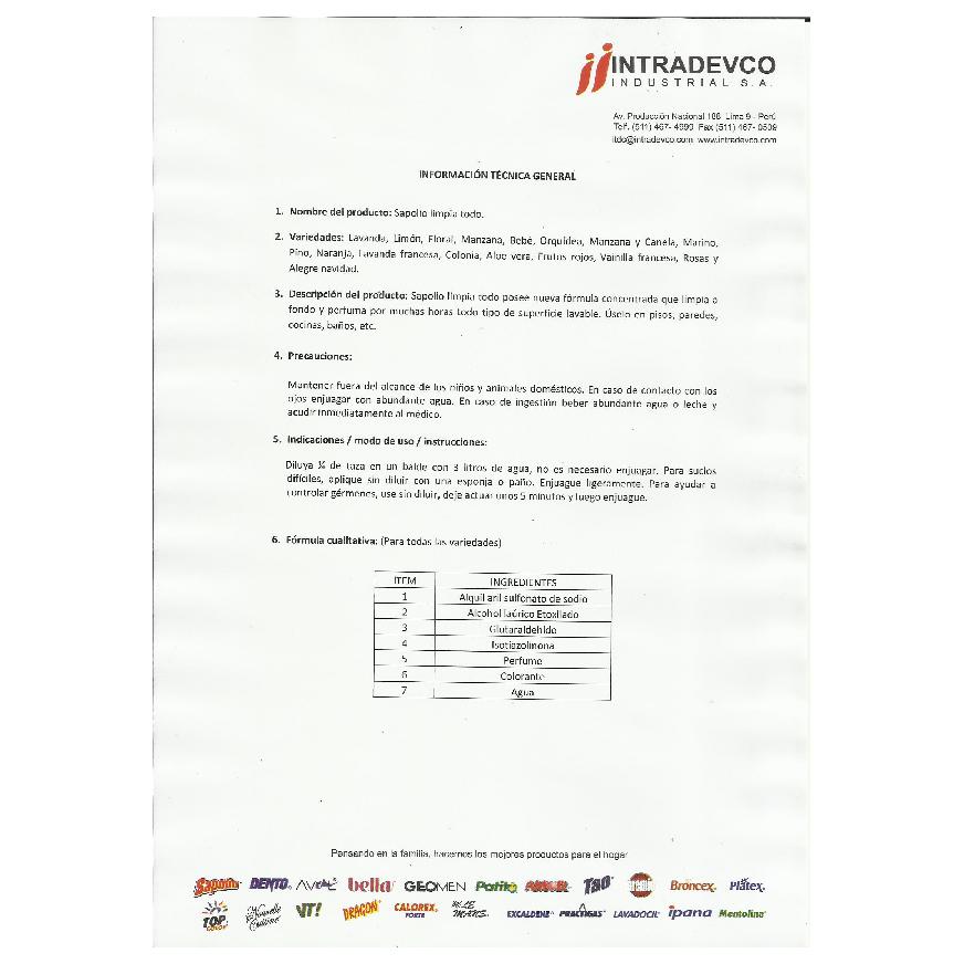 AMBIENTADOR LIQUIDO LIMPIATODO 1 GLN - SAPOLIO FT AMBIENTADOR LIQUIDO LIMPIATODO 1 GLN - SAPOLIO